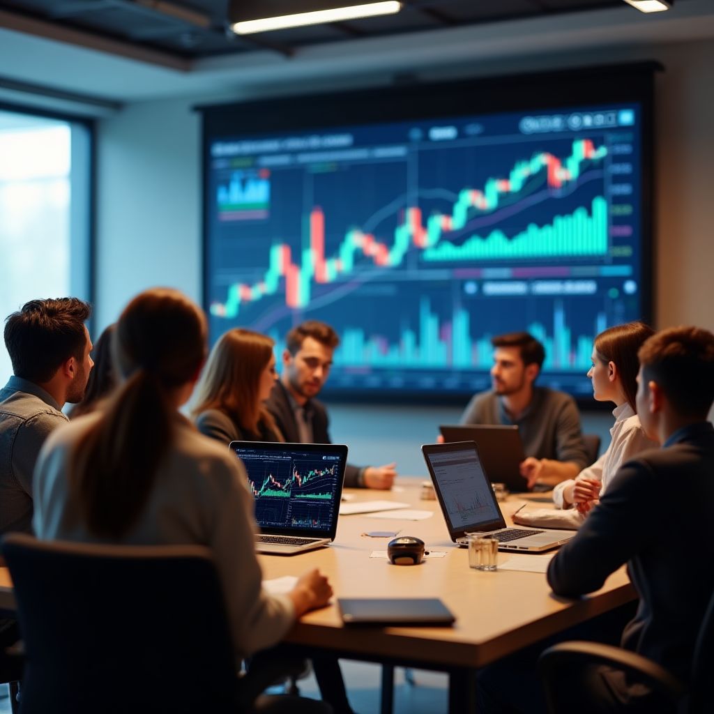 Estudiantes en clase de trading